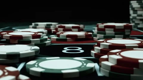 Casino Roulette Table Probe Lens Movement - Cinematic Gaming Chips Vídeos de archivo 296626802