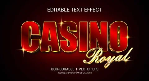 Casino royal 3d vector text effect with modern style design Stock Illustration