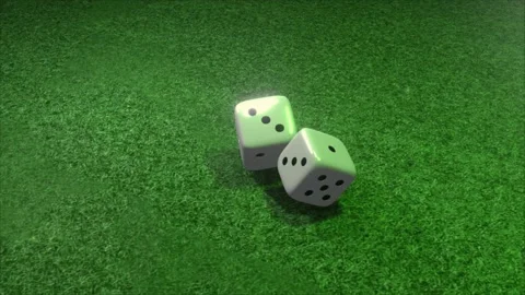 Casino Scene. White Bouncing Dice On Casino Table Stock Footage 145358981