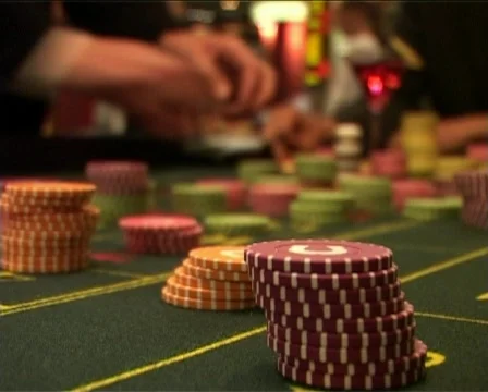Casino - shuffling chips x2 Stock-Footage 72136