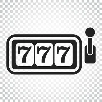 Casino slot machine flat vector icon. 777 jackpot illustration pictogram. Bus Illustration