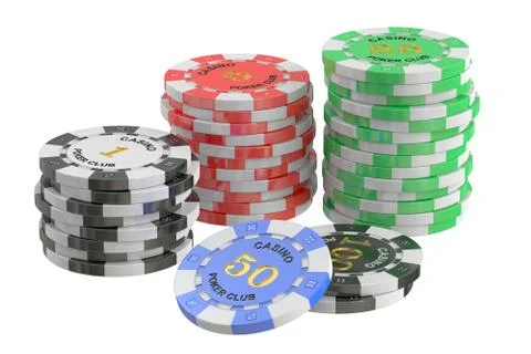 Casino Tokens stack, 3D rendering Stock Illustration