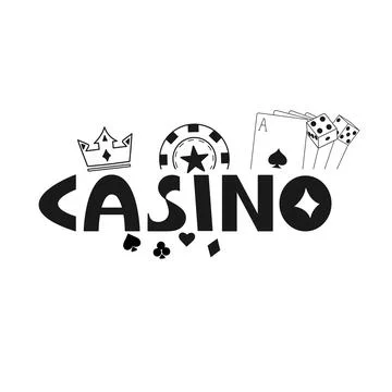 Casino word featuring with gambling elements. Vector illustration. Stock Illustration