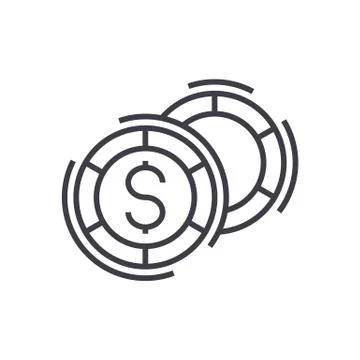 Casino,board games vector line icon, sign, illustration on background, editable Stock Illustration