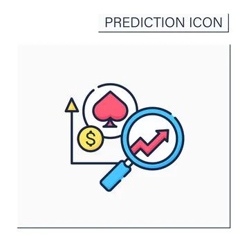 Casinos predictive analytics color icon Stock Illustration
