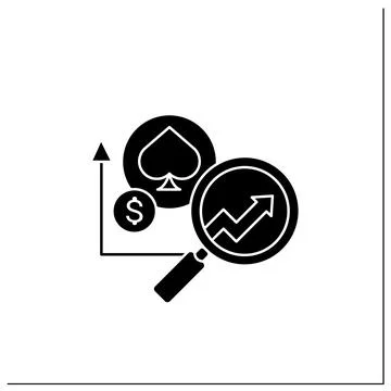 Casinos predictive analytics glyph icon イラスト素材