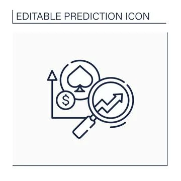 Casinos predictive analytics line icon Stock Illustration