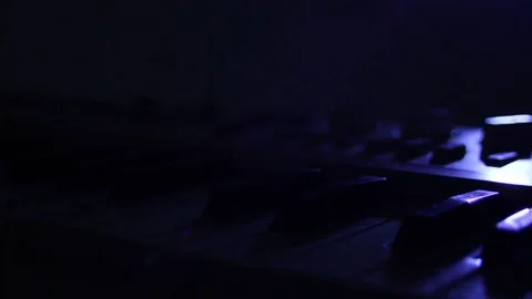 Casio organ with dark light Stock Footage 80986186