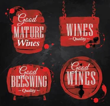 Cask drawn wines blackboard Stock Illustration