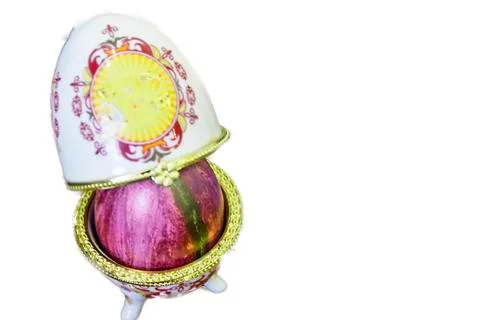 Casket in the form of an Easter egg Stock Photos