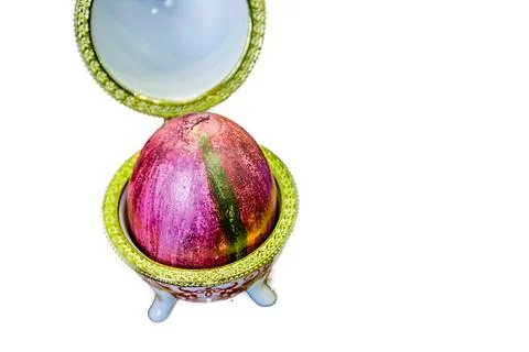 Casket in the form of an Easter egg Foto stock