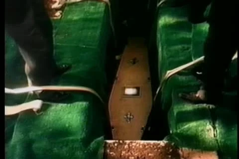 Casket lowered into grave Stock Footage 11350129