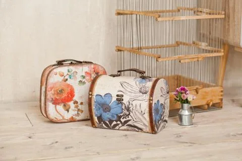 Casket for needlework, sewing in style interior 写真素材