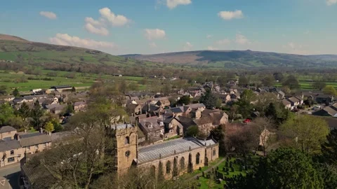 Casleton Town Peak district UK Stock Footage 240132098
