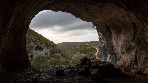 Casmilo Holes, Serra do Sicó, Portugal - Timelapse Stock Footage 128549187