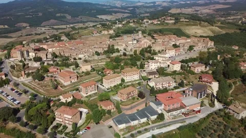 Casole d'Elsa drone view Stock Footage 138876879