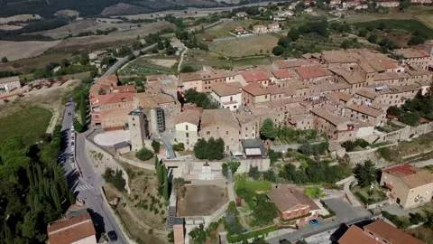 Casole d'Elsa drone view Stock Footage 138877035