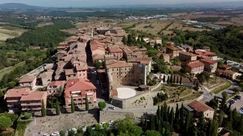 Casole d'Elsa drone view Stock Footage 138877075