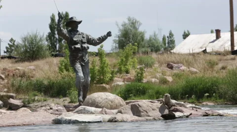 Casper WY - River and Statue 1 Video stock 40538620