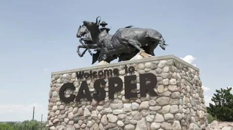 Casper WY - Welcome Statue B Roll 2 Video stock 40538677