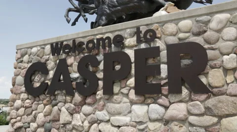 Casper WY - Welcome Statue B Roll 4 Video stock 40539293