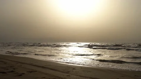 Caspian Sea at sunset. Static Video. Stock Footage 194431188