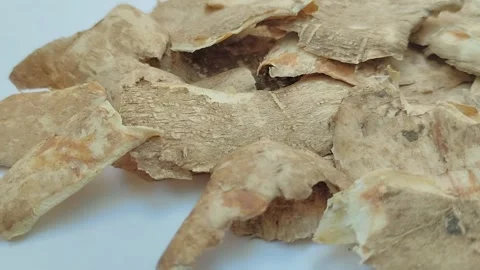 Cassava peel on a white background Stock Footage 313418410