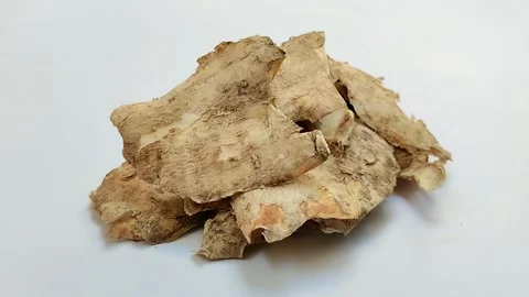 Cassava peel on a white background Stock Footage 313418411