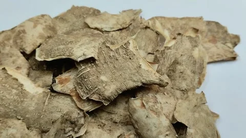Cassava peel on a white background Stock Footage 313418413