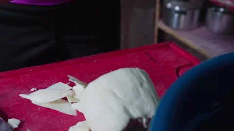 Cassava Root Sliced Into Thick Discs Видео 347058268