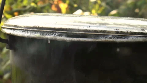 Casserole with boiling water Stock Footage 94953807