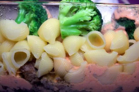Casserole with broccoli Stock Photos