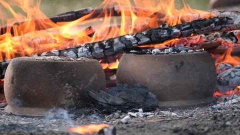 Casseroles on fire Stock Footage 293993717