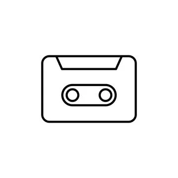 Cassete line vector icon on white background Stock Illustration