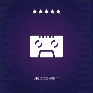 Cassette 1 vector icon Stock Illustration