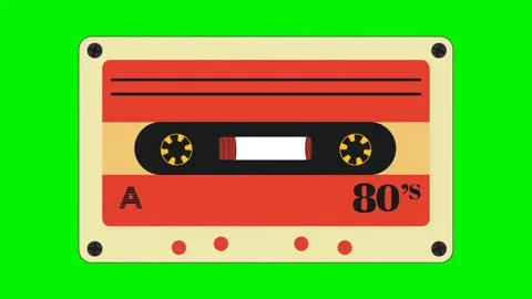 Cassette 80's Animated  Stock Footage 242837856