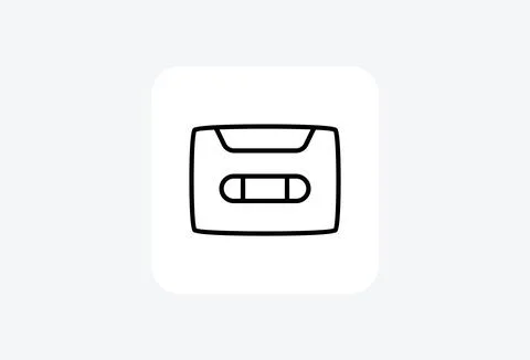 Cassette audio fully editable vector icon Stock Illustration