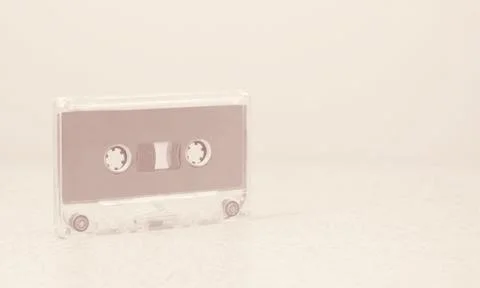 Cassette on a beige background Foto stock