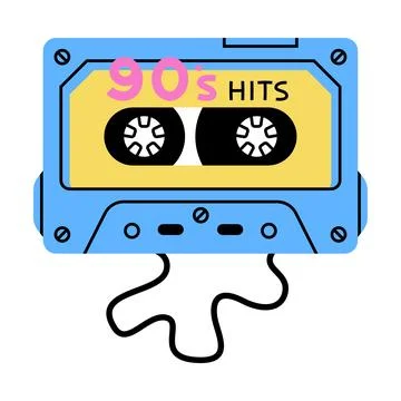 Cassette as Bright Item from Nineties Vector Illustration Stock Illustration