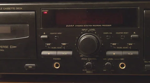Cassette Deck insert and Play Stock Footage 38816888