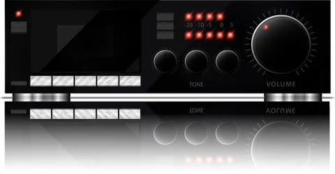 Cassette deck realistic vector illustration Stock Illustration