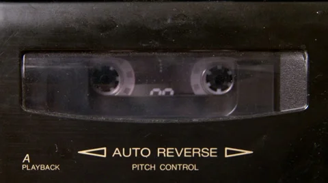Cassette Deck Rewinding then Playing Stock Footage 38817281