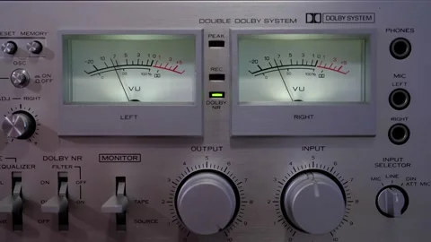 Cassette deck VU operation Video stock 160216473