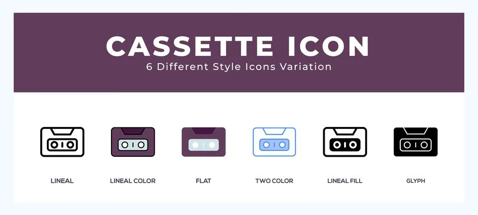 Cassette icon in different style vector illustration. Ilustração Stock