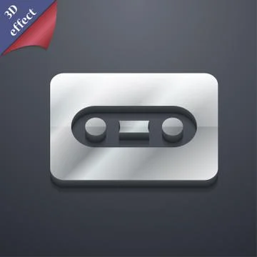 Cassette  icon symbol. 3D style. Trendy, modern design with space for your te Stock Illustration