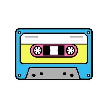 Cassette icon vector logo template Stock Illustration