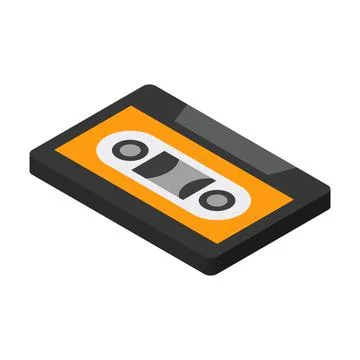 Cassette isometric 3d icon Stockillustratie