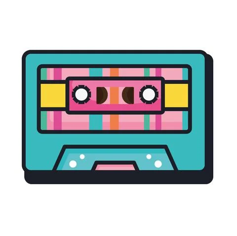 Cassette nineties patch Stock Illustration