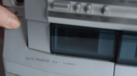 Cassette Placed In Player Stock Footage 48400193