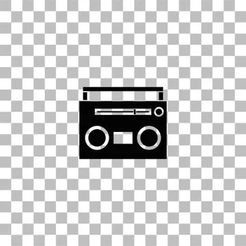 Cassette player icon flat Stock Illustration